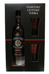 Водка Старицкий и Левицкий Резерв 0,5л + 2 рюмки в подарочной коробке