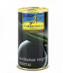 Оливки черные Карретилла с косточкой жб 300 г