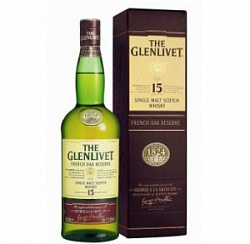 Виски Гленливет 15 лет в подарочной коробке 0,75 л