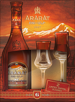 Коньяк Арарат Ани 6 Y.O. 0,7л в подарочной коробке с 2 бокалами
