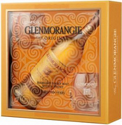 Виски Гленморанджи Ориджинал + 2 бокала в подарочной коробке  0,7 л