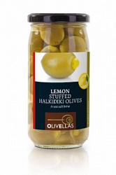 Оливки зеленые Olivellas green с лимоном стекло 370 мл