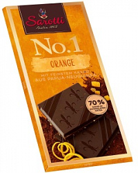 Шоколад черный Саротти с кусочками апельсина 75% 100г