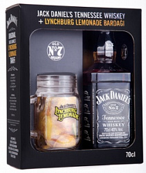 Виски Джек Дэниэлс 0,7л с бокалом в подарочной коробке