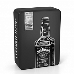 Виски Джек Дэниэлс+ 2 бокала в металической коробке 0,7 л