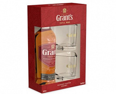 Виски Грантс Трипл Вуд в коробке + 2 бокала 0,7 л