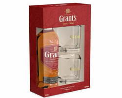 Виски Грантс Трипл Вуд в коробке + 2 бокала 0,7 л