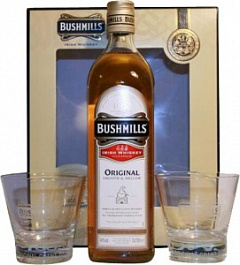 Виски Бушмилс Ориджинал 0,7л в подарочной коробке + 2 бокала
