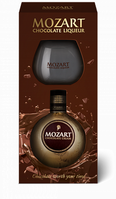 Ликер Моцарт Крем Шоколадный 0,5 л с бокалом 