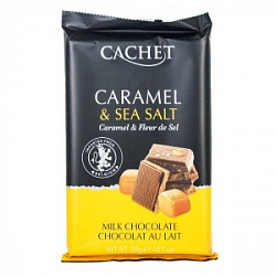 Шоколад молочный Кашет с карамелью и морской солью 32% какао 300 г