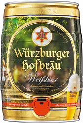 Пиво Вюрцбургер Вайзен светлое нефильтрованное 5,0 л