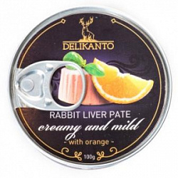 Паштет Деликанто из печени кролика с апельсином 100 г